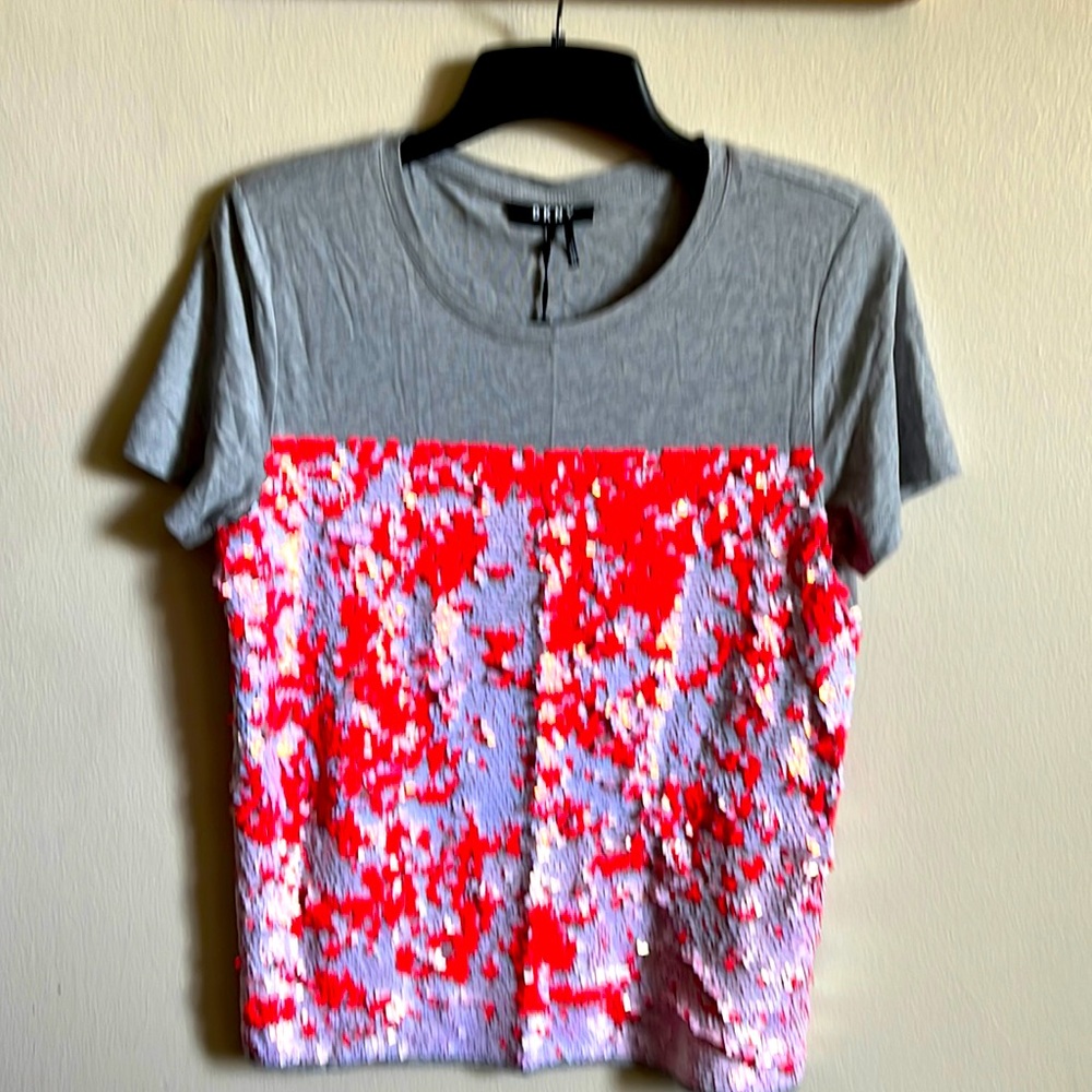 DKNY, NWT sequined t-shirt.